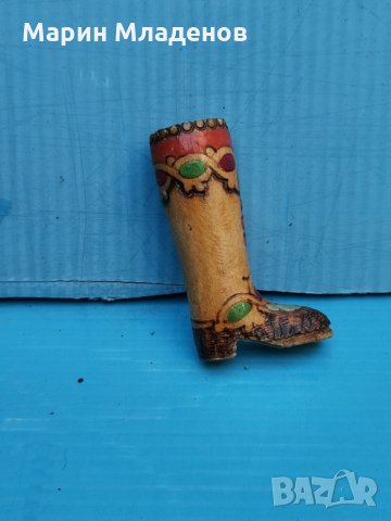 Дървен сувенир ботуш-за клечки за зъби, снимка 2 - Други ценни предмети - 34107060