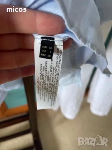 80 лв до 30.07!Massimo Dutti,лен100%,нежно синя риза, снимка 7 - Ризи - 50385907