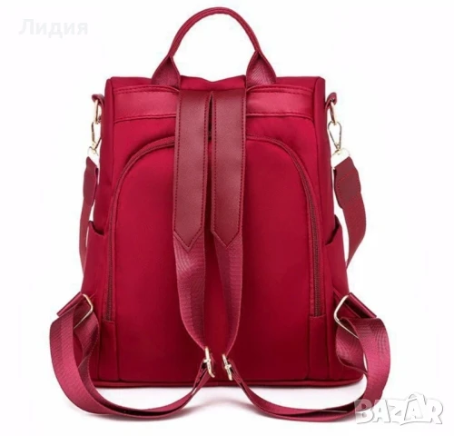 Нова свежа дамска текстилна раница за всекидневна употреба в червен цвят , снимка 8 - Чанти - 51203933