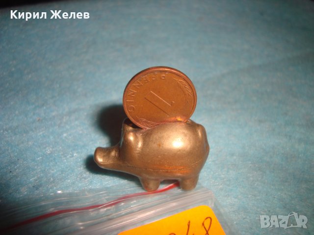 БРОНЗОВО ПРАСЕНЦЕ КАСИЧКА с 1 ПФЕНИГ СТАРА ФРГ МОНЕТА ФИГУРКА СТАТУЕТКА за КОЛЕКЦИЯ МЕСИНГ 26348, снимка 2 - Колекции - 34806231
