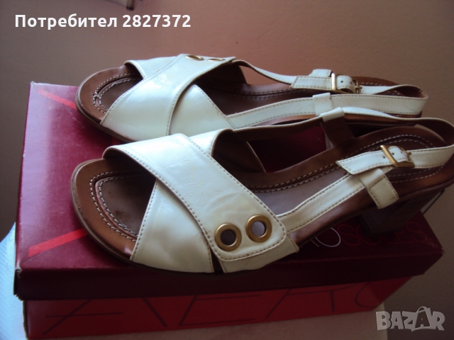 Продавам елегантни бели сандалиот естествена кожа  италиански 39, снимка 3 - Дамски елегантни обувки - 36083923
