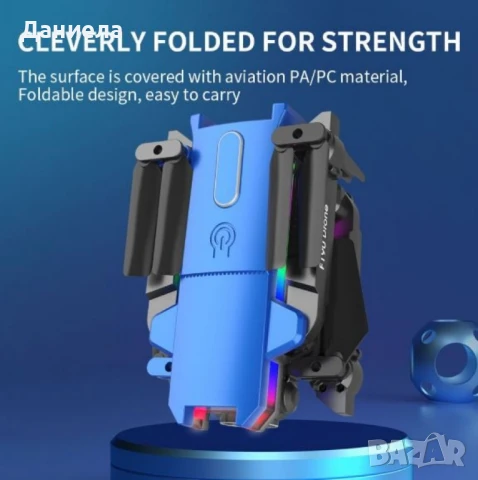 Дрон F190 с 4K камера, LED светлини и WiFi – Черен модел с висока маневреност и интелигентни функции, снимка 3 - Други стоки за дома - 50533212