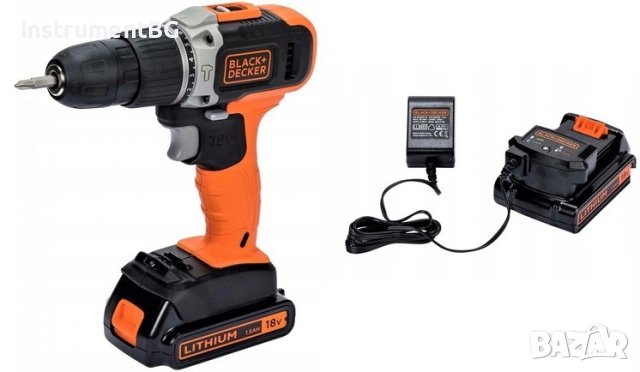 Акумулаторна ударна бормашина Black + Decker BDASB / 18V , снимка 2 - Винтоверти - 40376642