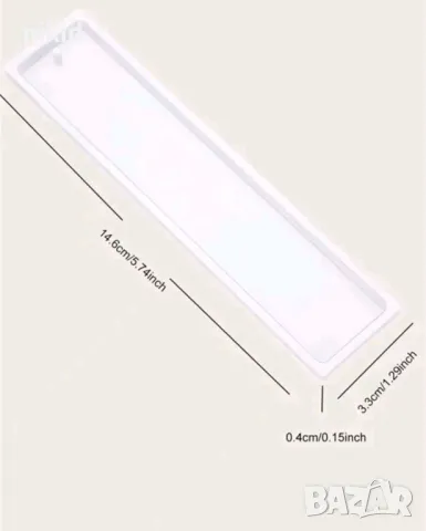 Правоъгълен книгоразделител Bookmark силиконов калъп молд бижутерски сладкарски смола изделия, снимка 3 - Форми - 29572324