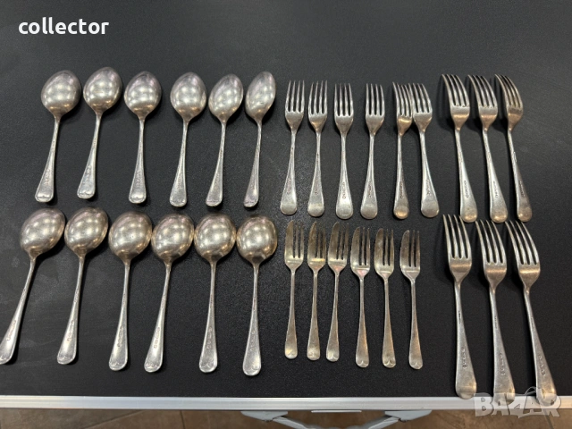 Комплект прибори за хранене / дебело посребрени. №7873, снимка 7 - Антикварни и старинни предмети - 53481409