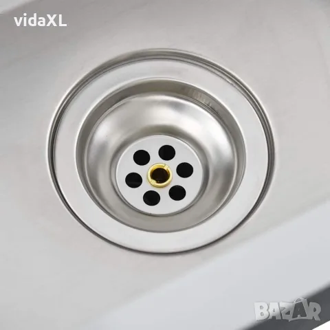 vidaXL Ръчно изработена кухненска мивка, неръждаема стомана, снимка 7 - Мивки - 56146070