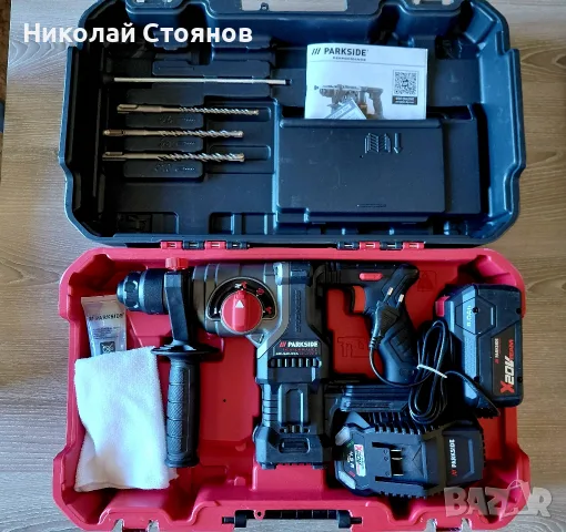 Комбиниран акумулаторен перфоратор Parkside Performance PKHAP 2058 A1 5.8 J с батерия 8000Ah и зар, снимка 3 - Перфоратори - 56008366