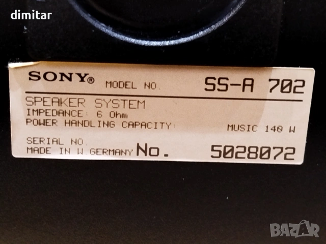 Тонколони SONY SS- A 702 , снимка 5 - Тонколони - 53735363
