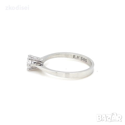 Златен дамски пръстен 2,05гр. размер:54 14кр. проба:585 модел:21940-4, снимка 3 - Пръстени - 44279510