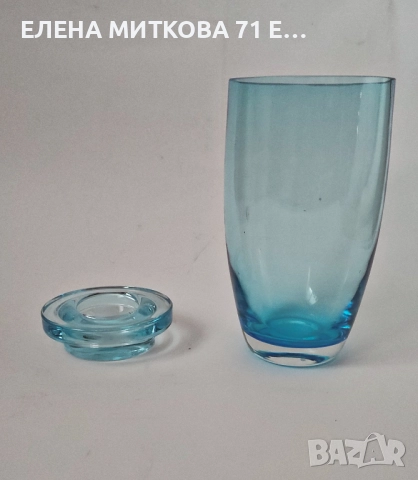 Ваза и свещник от цветно стъкло 