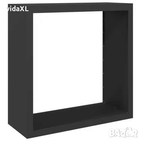 vidaXL Стойка за дърва, черна, 100x40x100 см, стомана, снимка 6 - Дърва за огрев - 56148204