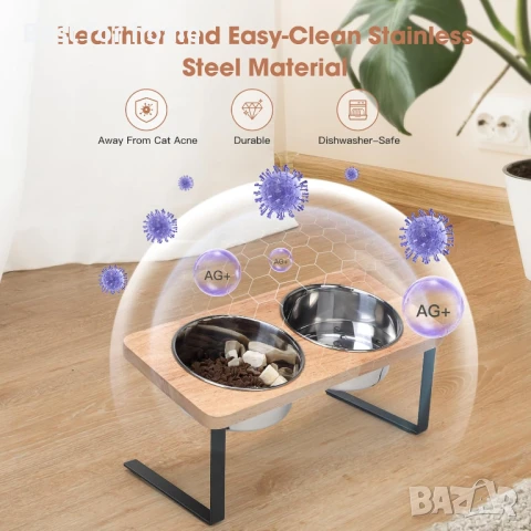 Повдигнати купички за котки, наклонени на 15°, снимка 2 - Други стоки за животни - 50874292