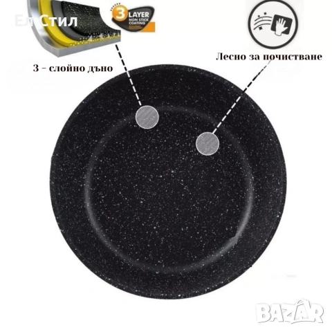 Комплект от 3 тенджери с мраморно покритие,незалепващи за всички видове котлони, снимка 11 - Съдове за готвене - 53573997