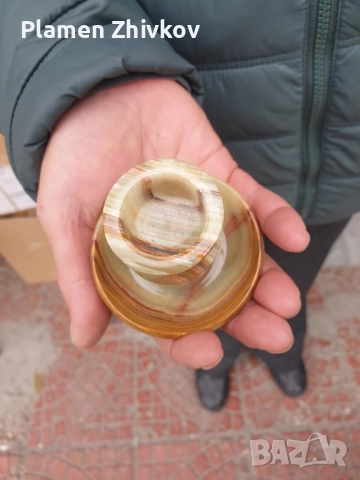 свещник от естествен многоцветен ахатов камък, снимка 4 - Други - 52086178