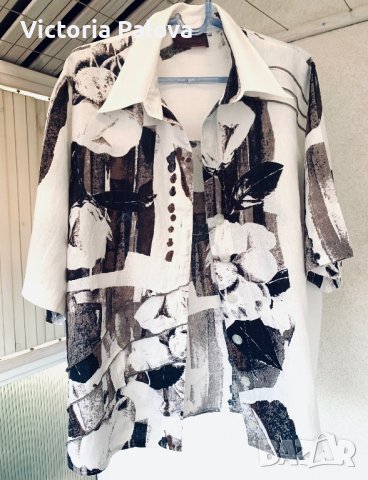 Разкошна ленена туника/риза/блуза SEMPRE PIU BY SHALOU, снимка 4 - Ризи - 42134759