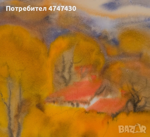 Сава Цоновски акварел пейзаж , снимка 5 - Картини - 53616698