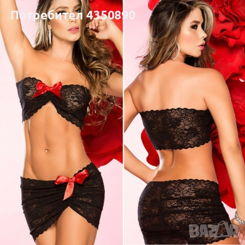 Sexy дамски комплект в черен цвят - Код 1640, снимка 6 - Бельо - 51987705