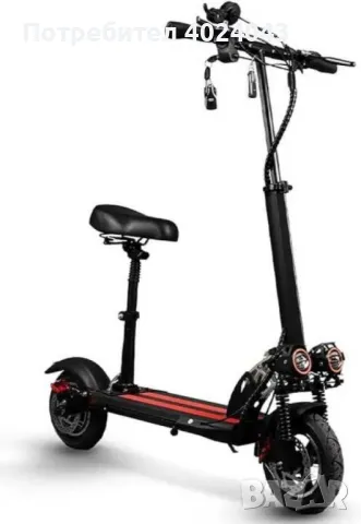 Супер бързият електрически сгъваем скутер в черно с червено, снимка 2 - Други спортове - 47936013