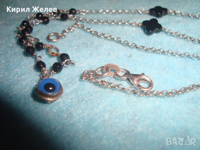 КРАСИВО СРЕБЪРНО ЕФИРНО КОЛИЕ СРЕБРО 925 с ВЕНЕЦИАНСКО СТЪКЛО 25810, снимка 13 - Колиета, медальони, синджири - 35719874