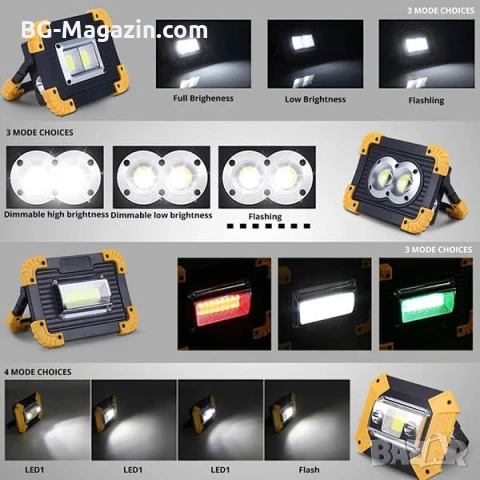 Мощна сервизна работна къмпинг лампа осветление преносима LED фенер USB за риболов палатка работа, снимка 5 - Къмпинг осветление - 51017061