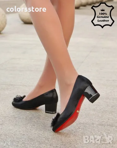 Обувки на ток - черна ЕСТЕСТВЕНА кожа - 17017Z-4-3K, снимка 2 - Дамски обувки на ток - 42813559