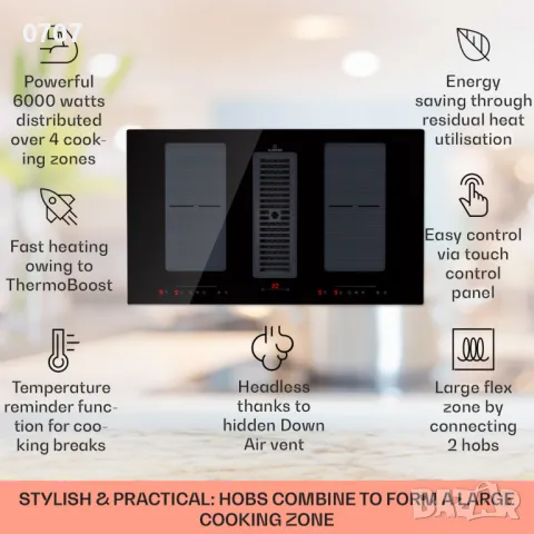 Индукционни котлони с вграден аспиратор , снимка 3 - Котлони - 50185658