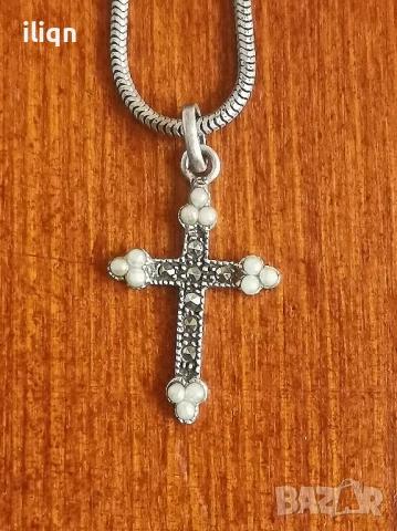 Сребърен Масивен синджир с висулка. 925 Проба. 49см. Цена 29,99лв. За Севлиево безплатна доставка., снимка 4 - Колиета, медальони, синджири - 51192144