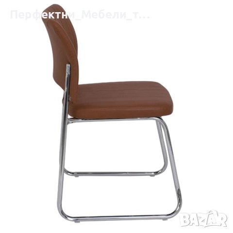 Икономични посетителски офис столове -хромирана конструкция,еко кожа, снимка 7 - Столове за офис - 51958720