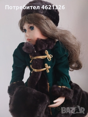 Винтидж порцеланова кукла Катрин-Роуз от колекцията “Викториански зимни принцеси” на Франклин Минт, снимка 2 - Декорация за дома - 52155523