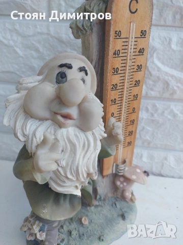 Прекрасно джудже и термометър,перфектна изработка,вис. 25см, снимка 2 - Антикварни и старинни предмети - 52078310