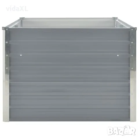 vidaXL Повдигната леха, 160x80x45 см, поцинкована стомана, сива, снимка 4 - Саксии и кашпи - 56147613