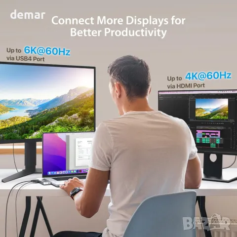 Хъб j5create 4K60 Elite Pro USB4,за MacBook 2021/2022 Pro/Air (JCD395), снимка 4 - Друга електроника - 48210272