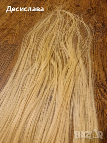 Естествена руса коса 78-80 см подходяща за трайно поставяне!, снимка 2 - Аксесоари за коса - 50793351