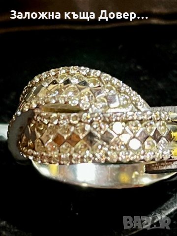 Златен пръстен ДИАМАНТИ Бяло злато 14 карата 585 zlaten prasten gold, снимка 13 - Пръстени - 44264846