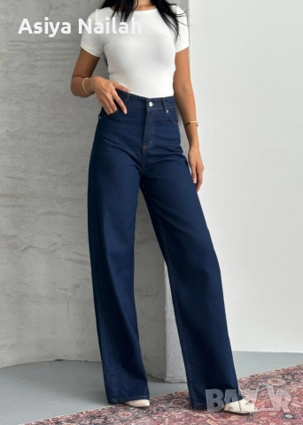 Дамски дънки с висока талия и широк крачол, снимка 3 - Дънки - 52792597