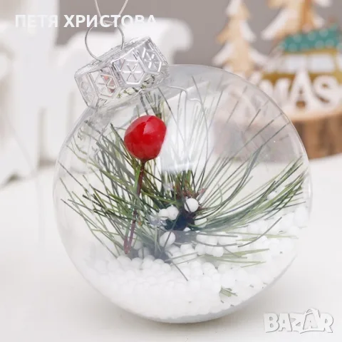 Комплект прозрачни коледни топки за украса - 16 броя в комплект, снимка 5 - Декорация за дома - 56184508