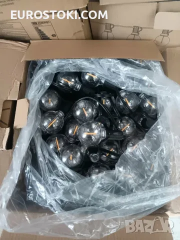 LED външен гирлянд JEYMORKEY, 30 метра, външни градински светлини, 40+2 LED крушки, IP44 , снимка 8 - Външни лампи - 56108305