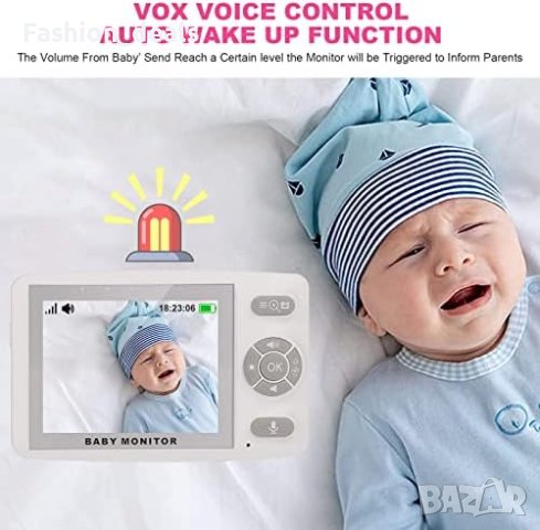 Ново Бебешки монитор с камера и аудио 3.5 HD екран/Нощно виждане/Бебе , снимка 3 - Друга електроника - 41327719