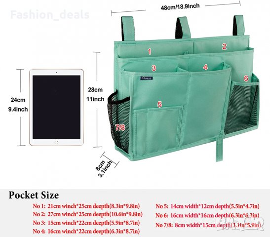 Нов Висящ органайзер за легло Джоб чанта за съхранение Организатор, снимка 2 - Други - 35962500