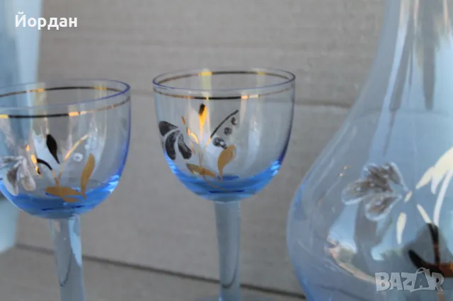 Стар стъклен винтидж сервиз за ракия/алкохол , снимка 5 - Антикварни и старинни предмети - 50363711