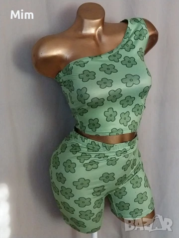 S/M К-т къс потник/ топ /  с едно рамо и къс клин 