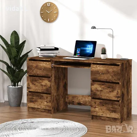 vidaXL Бюро, опушен дъб, 140x50x77 см, инженерно дърво, снимка 2 - Бюра - 56148035