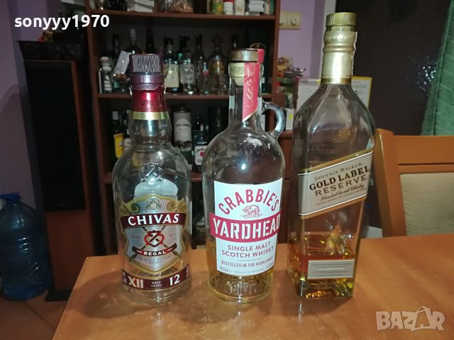 crabbies chivas johnnie-3бр празни шишета за колекция 0803231628, снимка 4 - Колекции - 39930303