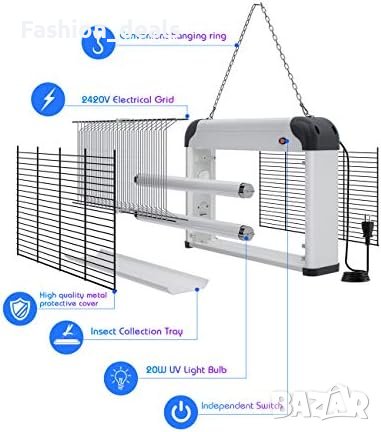 Нов Електрически 20W капан убиец за мухи комари Дом градина , снимка 5 - Други стоки за дома - 41892583
