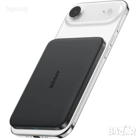 Anker Nano 5k MagGo Slim, 15W MagSafe Qi2, 5000mAh - външна батерия с вграденбезжичен пад