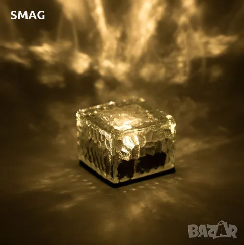 Слънчев соларен фенер лампа куб кристал дизайн 7x7x5cm S_1236419