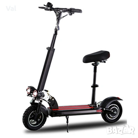 Супер бързият електрически сгъваем скутер в черно с червено, снимка 6 - Велосипеди - 53664835