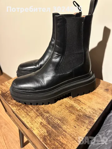 Кожени боти Zara, снимка 2 - Дамски боти - 48539133