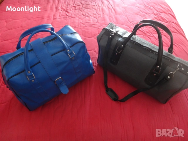 Антики - 2 големи ретро кожени сака / пътни чанти винтидж, снимка 18 - Антикварни и старинни предмети - 53232689