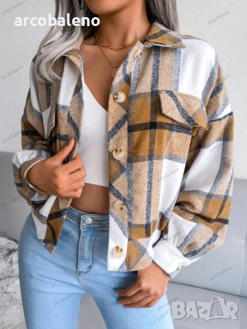 Модно дамско преходно карирано яке, 5цвята , снимка 9 - Якета - 41705613